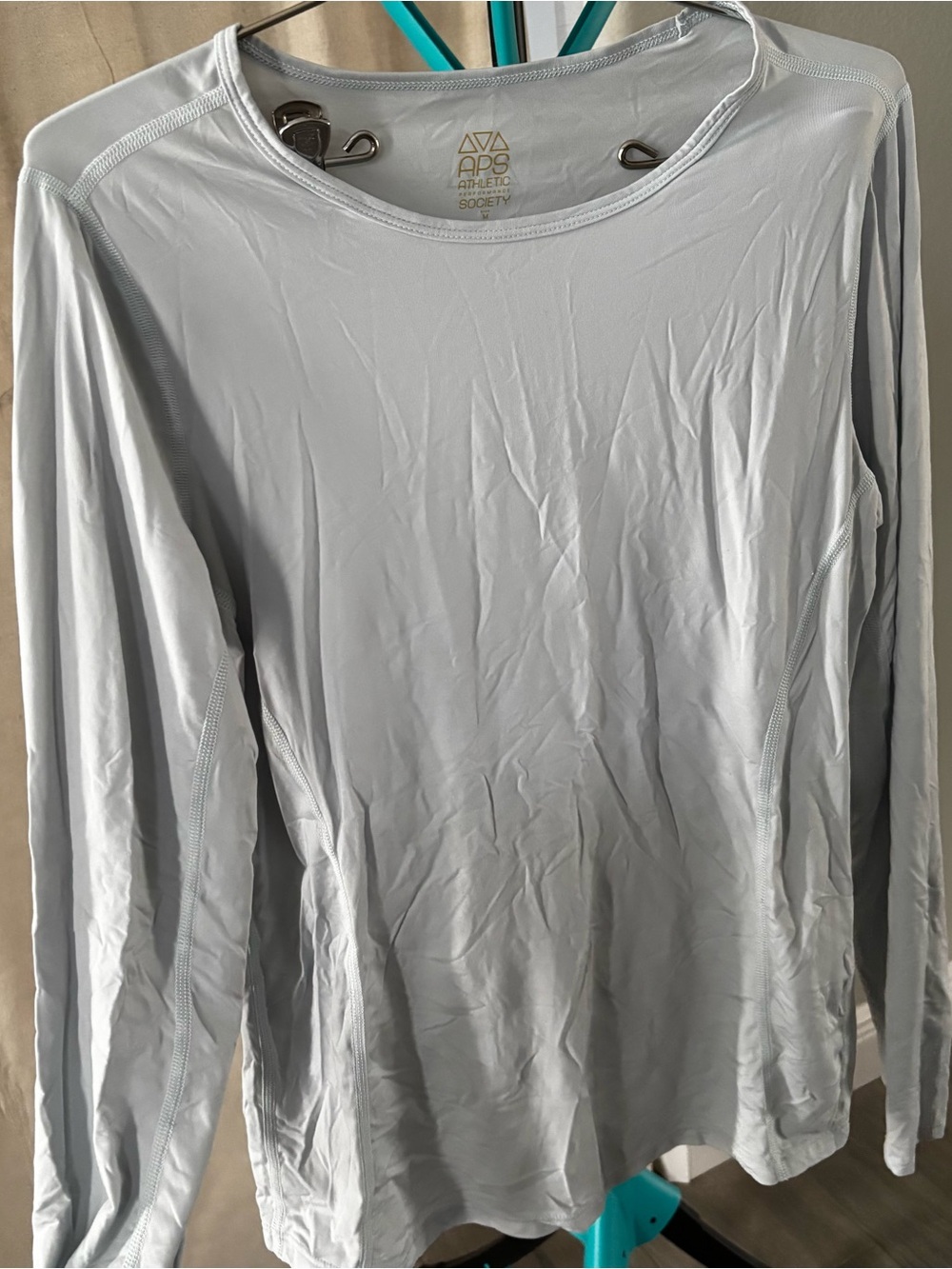 Light Gray Blue Long-Sleeve Performance Tee